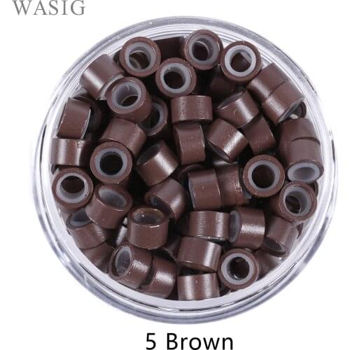 1000pcs/jar 5.0*3.0*3.0mm Micro Silicone Lined Rings/Links/Beads MICRO Ring Link Crimp Beads Hair Extensions tools