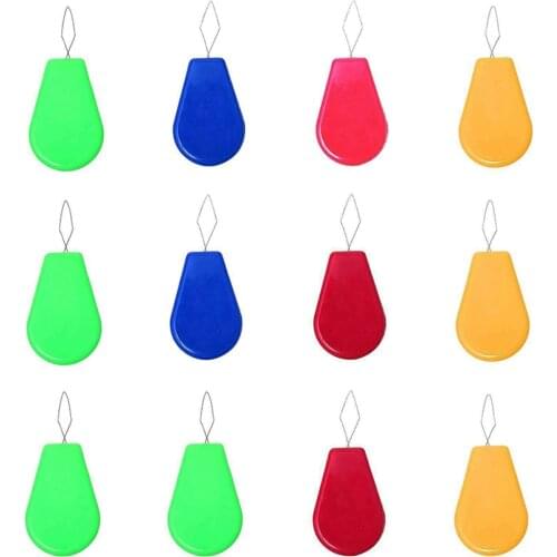 12pcs Needle Threader Sewing Machine Bow Wire Thread Plastic Insert Craft Tools 4.5x2CM S55