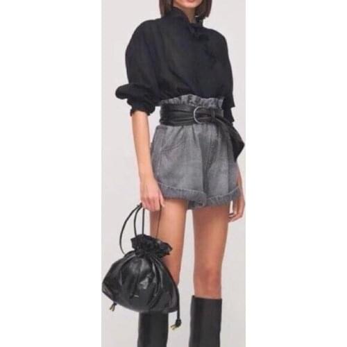 2022FW Top Quality Woman Cotton Shirt Ruffled Collar Blouse Long Sleeved Fashion Tops Buttoned Front