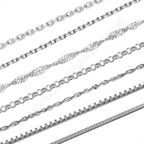 24Hours Free Fast Shipping 20Pcs Mix 10 Kinds 18" 925 Sterling Silver Jewelry Link Necklace Chains With Lobster Clasps
