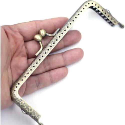 30PCS 15cm Rectangle Embossed Metal Purse Frames Kiss Clasps Clutch Buckle Handbag Handle Luggage Bag Hardware Accessories