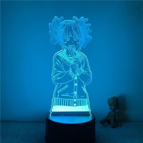 3D Lamp Anime My Hero Academia Himiko Toga Lovly LED NightLight Figure 7 Colors Touch Table Bedroom Decor Night Light Gift