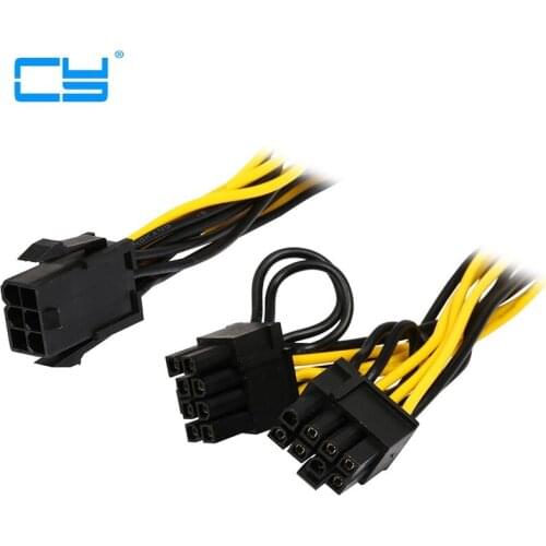 5pcs 6inch Molex 6-pin PCI Express to 2x PCIe 8 (6+2) pin Motherboard Graphics Video Card PCI-e GPU VGA Splitter Hub Power Cable
