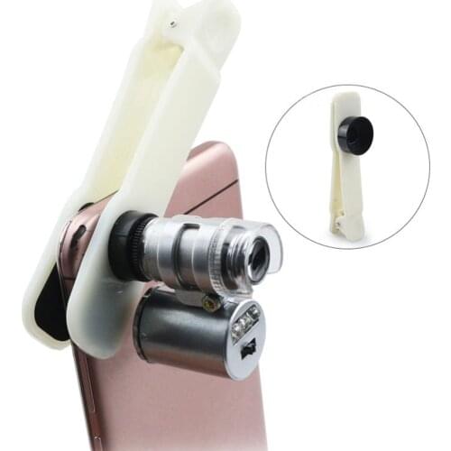 60X Portable Mini Handheld LED Light Magnifier Glass Pocket Microscope Jeweler Magnifier Lens Loupe Jewelry Tool For Currency