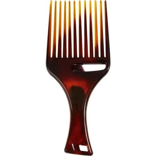 Afro Hair Pick Comb Smooth Fork Combs Lightweight Plastic African Styling Tool for Men and Women