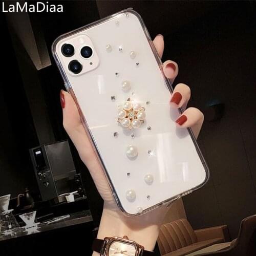 Glitter Bling Pearl Clear Soft Silicon Phone Case For Xiaomi Redmi 5 6 4X 5A 6A 7A 8A 9A Note4 5 6 7 8 9 Pro 4X 5A Diamond Cover