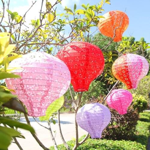 20cm Hot Air Balloon Paper Hollow Out Paper Lantern Rainbow Lantern Decor Kids Birthday Party Supplies Wedding Home Party Decor