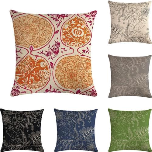 New color matching petal cushion cover green black pillow cover linen car chair sofa fashion decoration pillow case 45x45cm