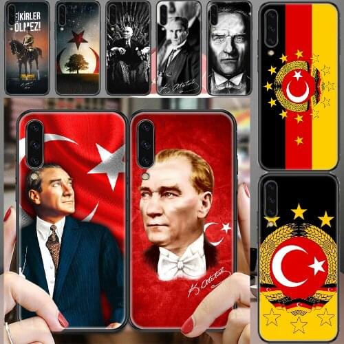 Turkey Mustafa Kemal Ataturk Flag Phone case For Samsung Galaxy A 3 5 7 8 10 20 21 30 40 50 51 70 71 E S 2016 2018 4G black