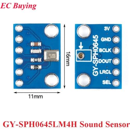 SPH0645 Digital Sound Sensor Module I2S ISS Interface MEMS Microphone Breakout SPH0645LM4H for Arduino GY-SPH0645