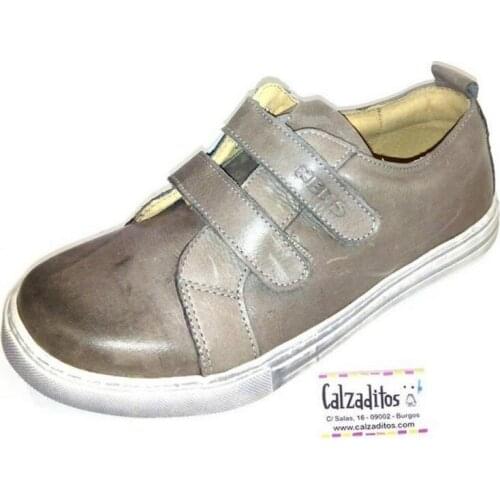 ﻿Zapatos sports boy in color taupé with double velcro, of Nens