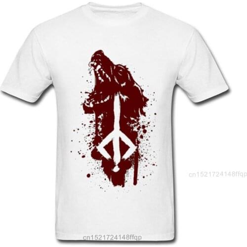 Bloodborne T Shirt Men Logo Custom T-shirt Wolf Tshirt Cool Dark Souls Gamer Tees Boyfriend Gift Tops Cotton Hip Hop Streetwear
