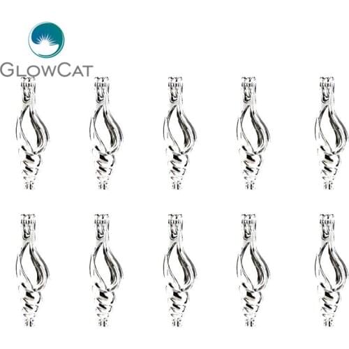 GLOWCAT 10pcs K446 Ice Cream Beads Cage Necklace Jewelry Making Essential Oil Diffuser Aromatherapy Pearl Cage Locket Pendant