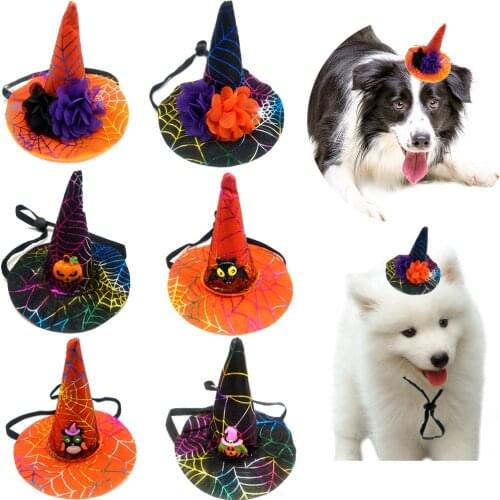 Halloween Pet Pumpkin Hat Cat Dog Fancy Party Dress Up Cute Puppy Kitty Head Decoration Costume Caps Cat Holiday Celebra Costume