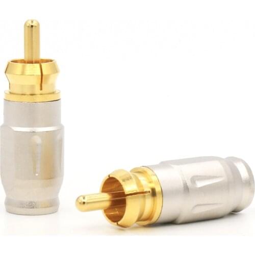 Hifi audio Gold Plated Copper RCA plug hi-end 5MM diameter rca cable plug adapter connector audio cable plug