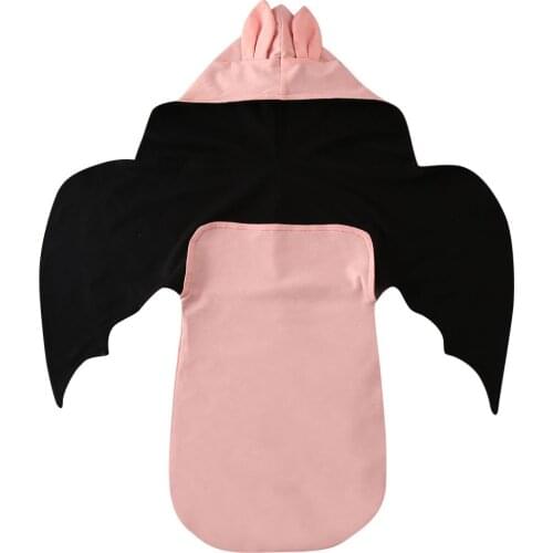 Pudcoco 2020 Infant Kid Bat Shape Cotton Swaddle Blanket Wrap Wings Hooded Sleeping Bag For Newborn Baby Boys Girls 0-6M