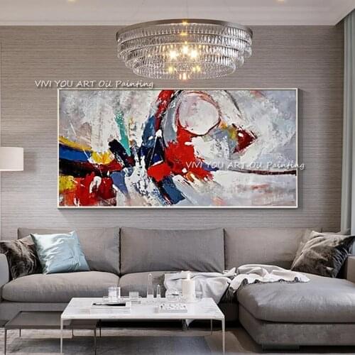 Colorful Art Hand Painted Modern Abstract Oil Painting On Canvas Large Size Wall Art For Living Room Home Decoration No Framed