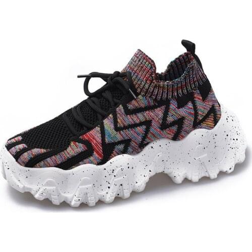 Sneakers Women Shoes Super Light Chunky Dad Shoes Women Wave Bottom Platform Footwear Height Increasing Leisure Female Trainers