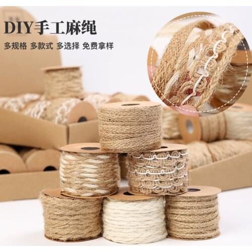 2M Jute Fabric Burlap Hemp Ribbon gift party holiday and country wedding decorations Christmas Decoration for Home Sewing DIY