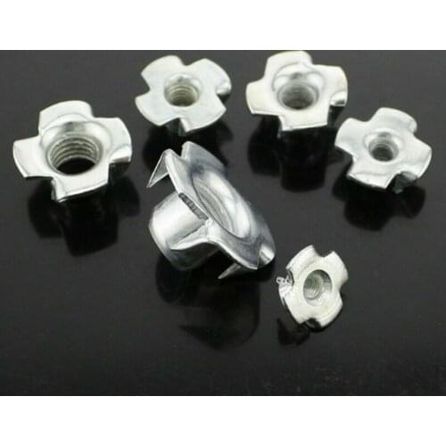 M3,M4,M5,M6,M8,M10 Four Pronged T Nuts Captive Blind Inserts for Wood Furniture
