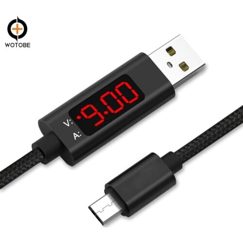 Micro USB Type C Lightnin and current display data lines can detect QC3.0 fast charge cable for iPhone2.4A 3A charge cable