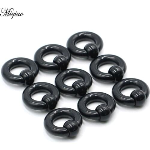 Miqiao 2 Pcs Hot Sale Piercing Jewelry Black BCR Acrylic New Ear Pinna 5mm-10mm