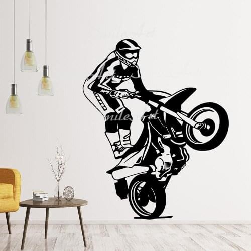 Cartoon Motorcycles Cartoon Wall Decals Pvc Mural Art Diy Poster For Living Room Bedroom Wall Decoration Murals