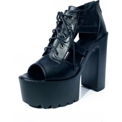 Lace up sandals gladiator women platform summer sandals roman sandals for women demonia shoes Platform summer sandals punk shoes