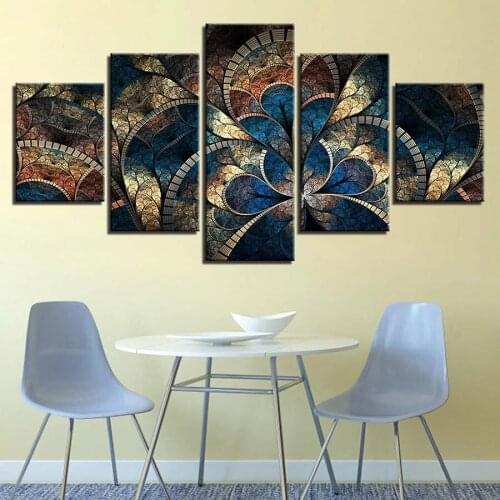 5 Pieces Abstract Colorful Flowers 5D Diy Diamond Painting Full Square Round Drill Embroidery Mosaic Rhinestones Picture DZ