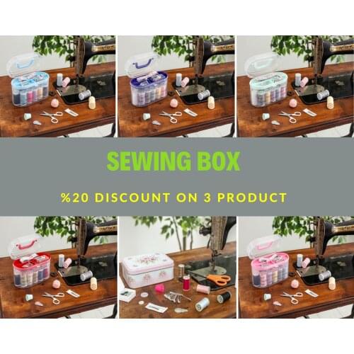 Sewing Box Kit DIY Women Trend Cover Oval Plastic Embroidery Hobby 4 Season Material Set Decorative Fashion Tiny Scissors Thread