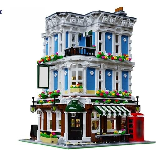 Citys Sets Street The Queen Bricktoria View Architecture Wineshop Retail Bar Building Blocks Citys House Bricks Kids Toys Gift