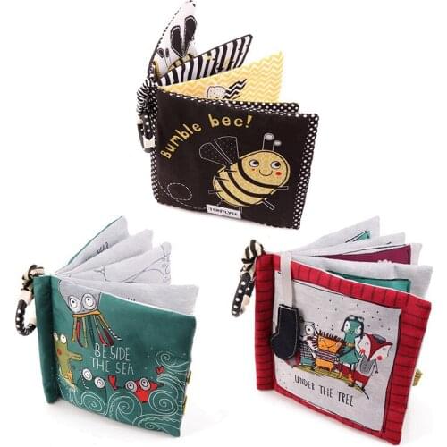 New Cute Animal Enlightenment Cognition Baby Cloth Book Bebes Toys Animal Learning Education Unfolding Activity Books Montessori