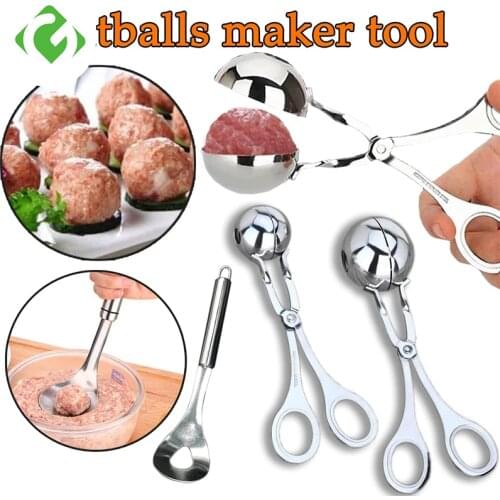 Kitchen Newbie Meatball Maker Toolor Stainless Steel Stuffed Meatball Clip DIY Fish Meat Rice Ball Maker Non-Stick Meatball Mold