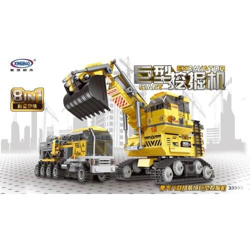 Mould King XingBao 8 in 2 Technical Engineering vehicle Excavator Set Model Building Blocks Bricks Educational Toys For