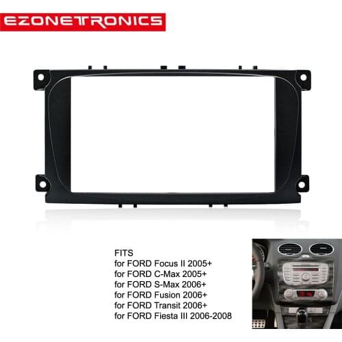 2din car DVD radio frame For Ford Focus II C-Max S-Max Fusion Panel Dash Mount Double Din Fascia Install Kit Refit Frame black