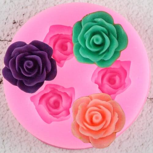 Rose Flower Silicone Molds DIY Wedding Cake Decorating Tools Cupcake Topper Fondant Mold Chocolate Candy Resin Clay Soap Moulds