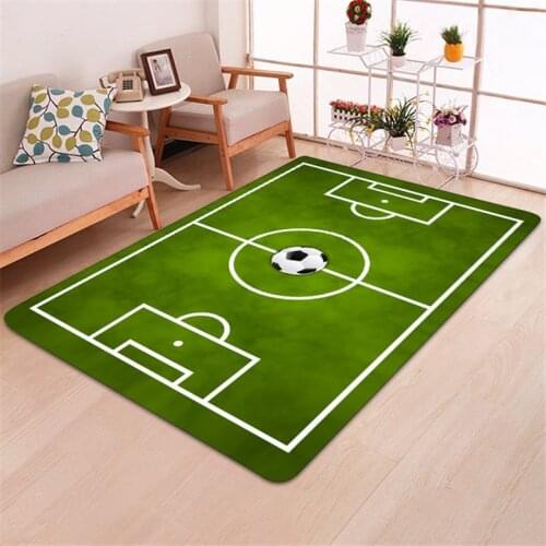 Modern 3D Football Carpet Area Rugs Flannel Memory Foam Rug Family Games Boys Kids Play Mat Big Carpets for Home Living Room
