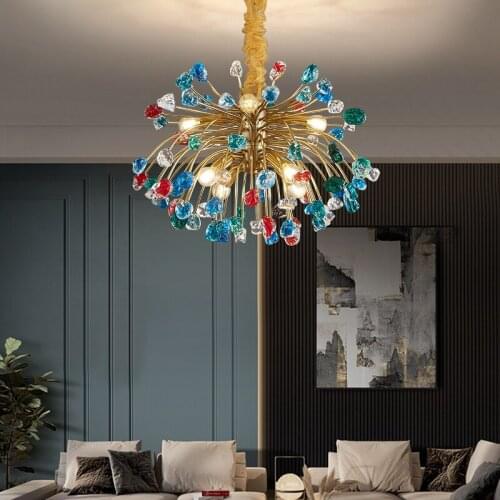 Modern Living Room Chandelier Lighting Simple Glass Chandelier Personality Dining Room Bedroom Decoration Crystal Hanging Lamps