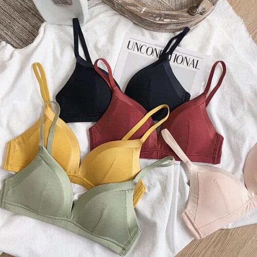 Only a bra,5 colors wire free comfortable bras ,seamless fashion underwear, girls intimate, women sexy Bralette thin pure color
