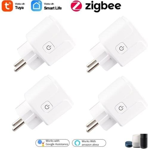 ZigBee Smart Plug EU 15A Power Socket Timing Function Home Voice Control Tuya Smart Life APP Control With Alexa Google Home