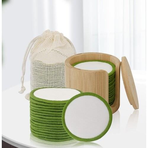 20 Pieces Of Makeup Remover Pad Reusable Bamboo Cotton Pad Moisturizing Cream Bamboo Fiber Facial Care Pad Skin Cleansing