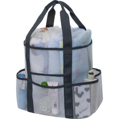 High Capacity Women Mesh Transparent Bag Breathable Multiple Pockets Storage Bag for Bath Picnic Tote Storage Pouch Handbag