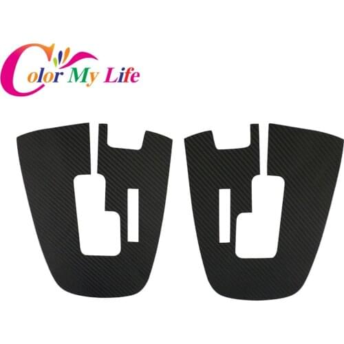 Color My Life Car Carbon Fiber Gear Shift Panel Protective Sticker For Nissan Rogue X-Trail Xtrail T32 2014 2015 2016 2017 AT