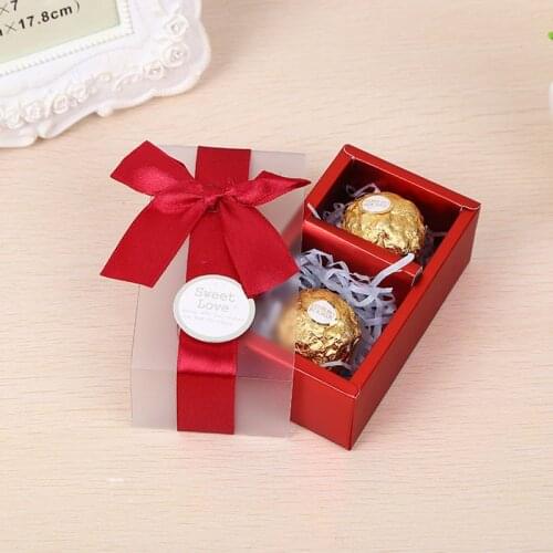 100pcs/lot 2 Grid Macaron Box Bakery Box for Biscuits Cookie Chocolate Packaging Paper Boxes Valentines Day Gift ZA4882