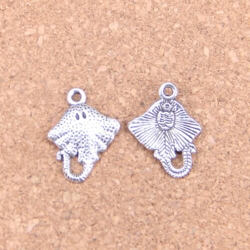 106pcs Charms stingray fish 21x13mm Antique Pendants,Vintage Tibetan Silver Jewelry,DIY for bracelet necklace
