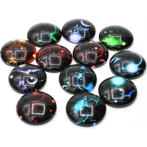 Twelve Constellations Cabochons Round Mosaic Tiles Stone Package Glass Marbles for Diy Jewelry Keychain Making Supplies Tool