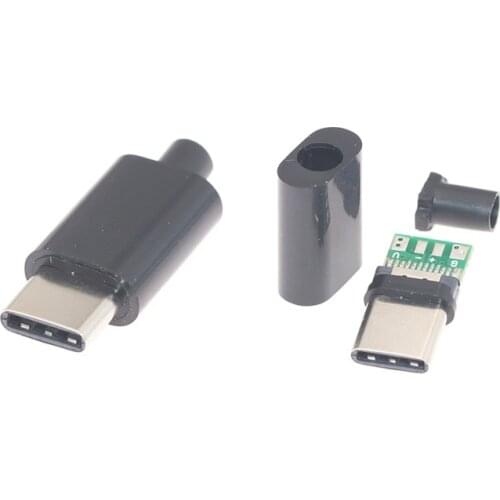 2pcs 5pcs USB 2.0 Type C Connectors Jack Tail usb Male Plug Electric Terminals welding DIY data cable accessories 24 pin