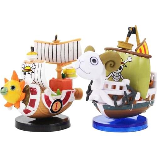 6-7cm 2Styles OP Going Merry Thousand Sunny Pirate Boat Model Mini Figure Ship Collectible Doll Anime Model Toy