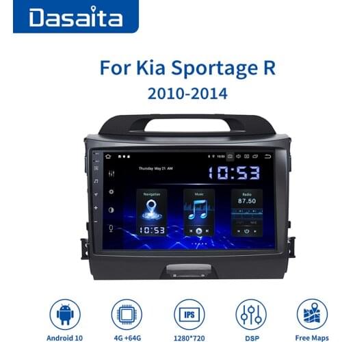 Dasaita 9" Android 10 Car Radio 1 Din Audio Video Player HD Touch Screen Multimedia Navigation GPS for Kia Sportage R 2010-2014