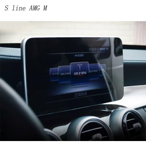 Car Styling Center Control Navigation Screen Protection cover Sticker Trim Panel For Mercedes Benz C class W205 GLC Accessories